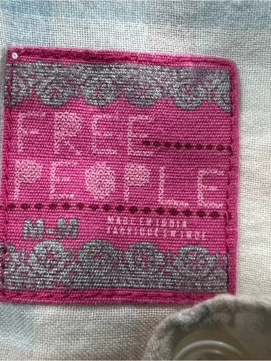 Free People No Limits Plaid Gauze Back Button Down Shirt Medium - Picture 9 of 11